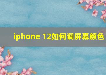 iphone 12如何调屏幕颜色